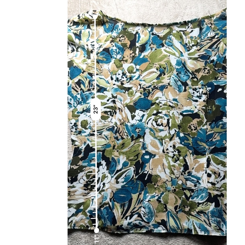 Emma James Women Floral Pleated Button Front Blouse Size 14 Cottagecore Garden - Picture 6 of 6
